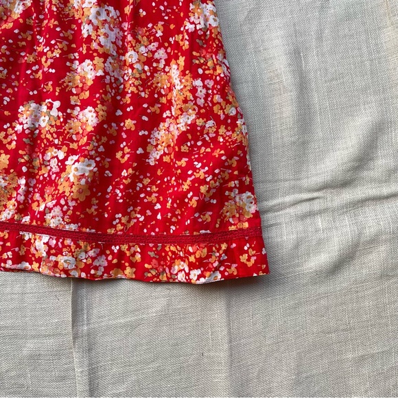 SOLD ❌ Red Floral Mini Skater Dress - Picture 9 of 12